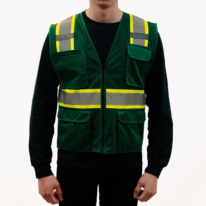 Work utility mesh vest for blue collar and outside work with visible reflector sizes S-3XL