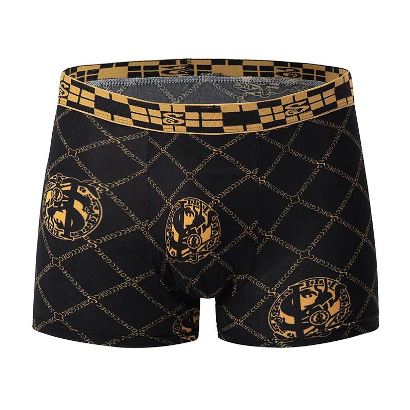 5  10 Pack Men's Black Gold Printed Boxer Underwear Comfortable And Versatile Plus Size Sexy Young Men's Leisure Sports Beach sh