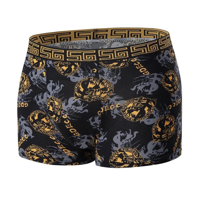 5  10 Pack Men's Black Gold Printed Boxer Underwear Comfortable And Versatile Plus Size Sexy Young Men's Leisure Sports Beach sh