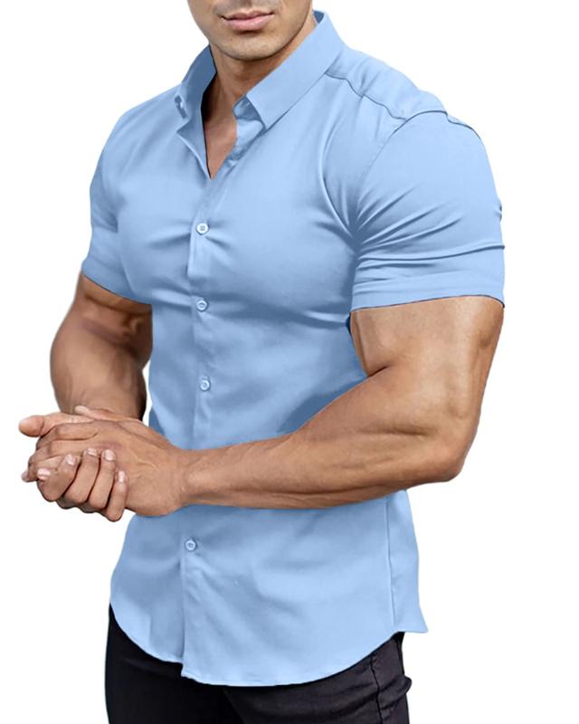 Mens Muscle Fit Dress Shirt