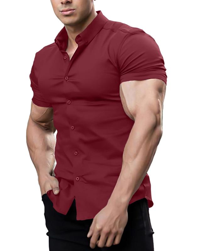 Mens Muscle Fit Dress Shirt