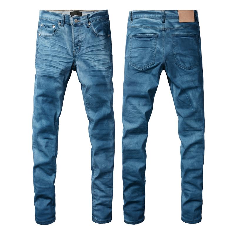 Purple-brand Men's Jeans Slim Fit Stretch Jeans Baggy Ripped Straight Skinny Denim Pants for Men Fashionable Biker Motocycle Holes Pants 2024