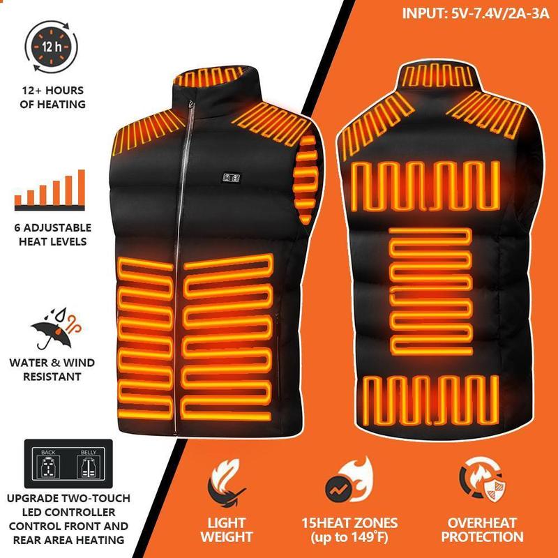 Heated Vest for 2024 UpdatedWinter Heating Jacket Vestfor Men &Women,Light weight Heating VestWithout Battery Pack forWinter OutdoorHunting Skiing heated vest gilet mens vest designer men warm men collarsleeveless motorcycle vest