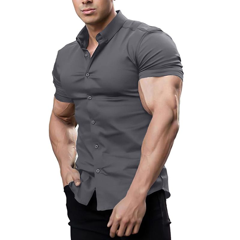 Mens Muscle Fit Dress Shirt