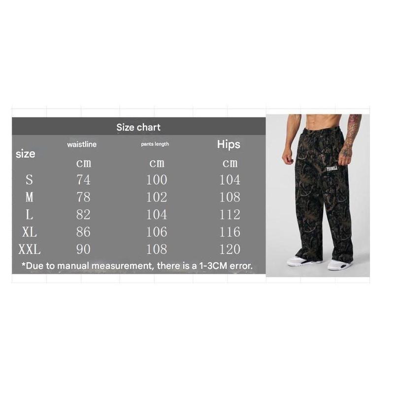 YOUNGLA American trendy casual pants digital camouflage print straight trousers sports fitness loose wide-leg pants