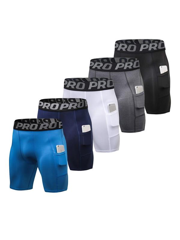 Men's Letter Tape Pocket Boxer Brief, Quick Drying Breathable Comfortable Compression Underwear for Men,  Mens Underwear, Casual Men's Underwear for All Seasons