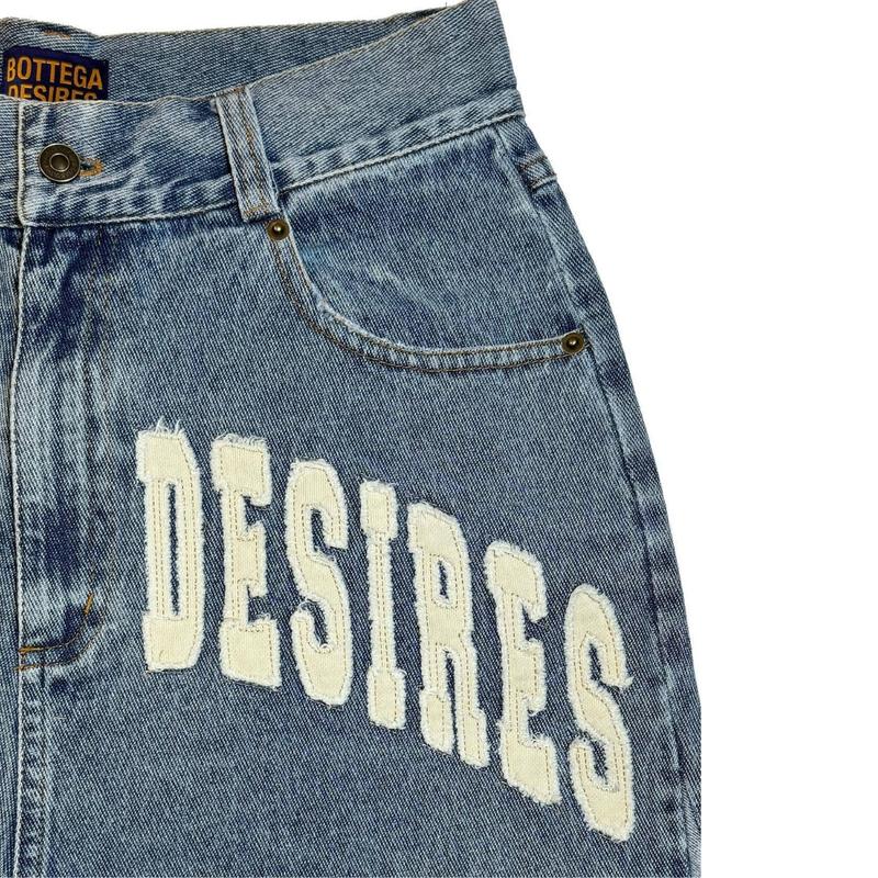 2024 New Fashion Men's Fried Street Loose Fifth Pants Fashion Fashion Brand Retro Alphabet Denim Shorts Casual Menswear