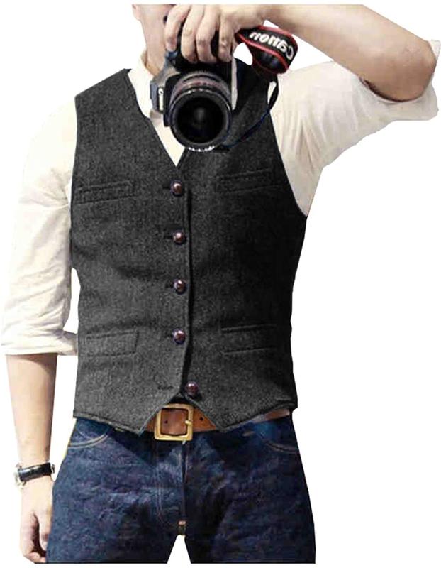 Men's Solid Color Fashion Suit Vest, Casual and formal vest for all seasons, perfect for daily wear, office and weddings