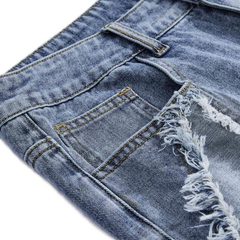 ROMWE Patchwork Denim Jorts for Street Style Fashion