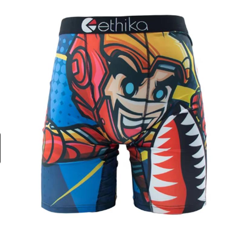 3 Pack Ethika Men's boxing Underwear Boxer Briefs Trendy Fashion boxing Boxers Sexy underwear Menswear Human Menswear Human Lingerie Print