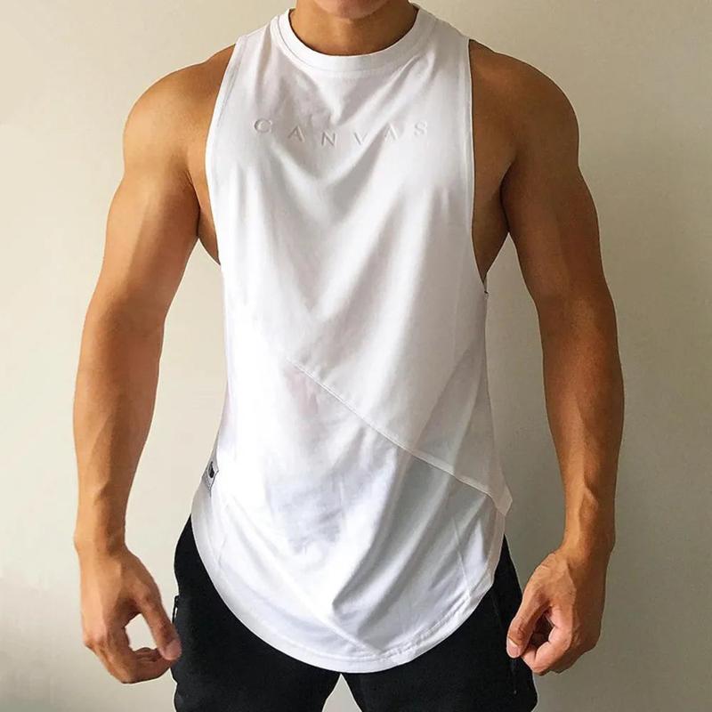 Polyester Vest Tank Top for Men's Wetsuit or Casual Wear Sleeveless Fitness Gym Loose