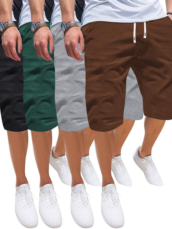 Men's 4-Pack Drawstring Pocket Shorts - Comfortable,Casual  Shorts For Summer,Active Shorts For Summer Outdoor Fabric Menswear short short