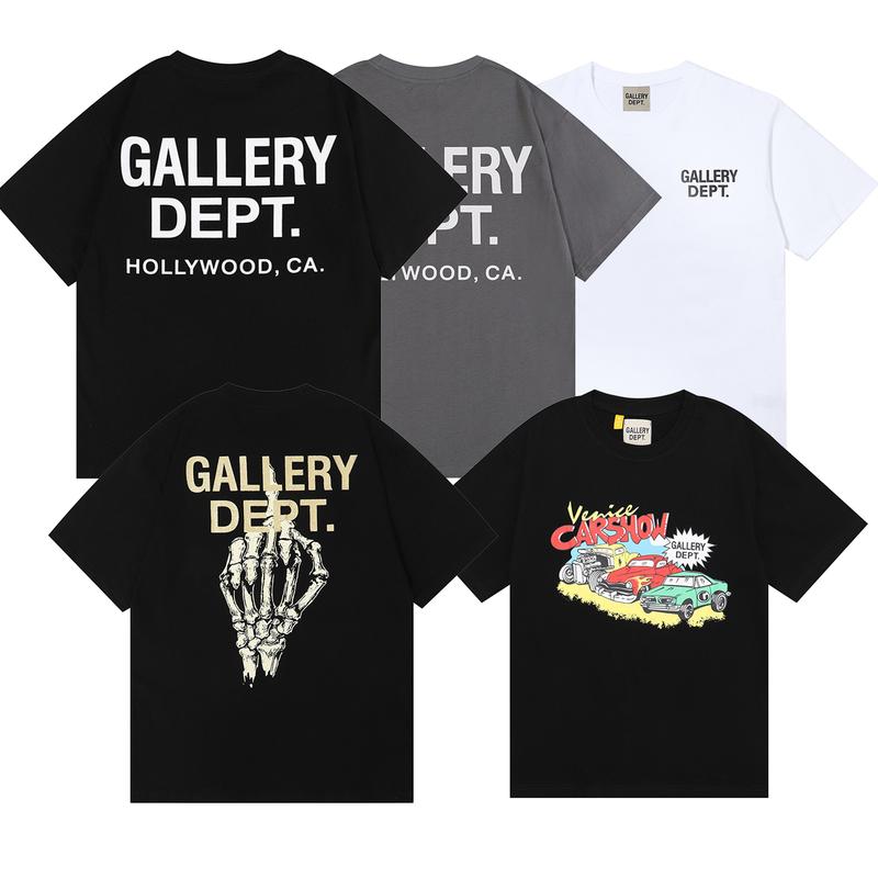 GALLERY DEPT T-shirt skull hand bone finger print T shirt car graphics classic letter slogan print short-sleeved men women half-sleeved round neck T-shirts Menswear Top Tshirt Crewneck Shortsleeve Casual Underwear Streetwear Tropical Human