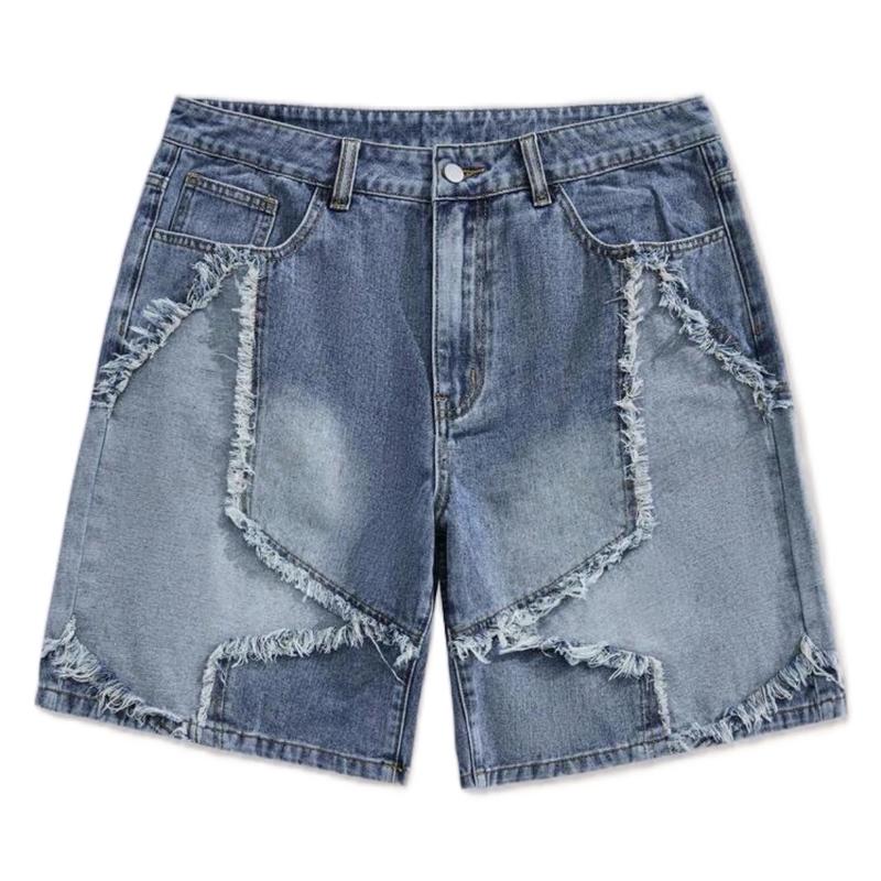 ROMWE Patchwork Denim Jorts for Street Style Fashion