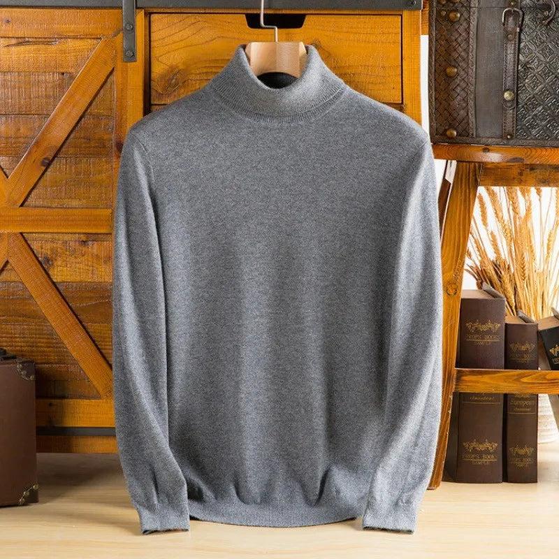 100% Pure Cashmere Wool Turtleneck Sweaters For Men Pullover 2023 Autumn Winter Soft lightweight Warm Knitted Sweater Pull Homme