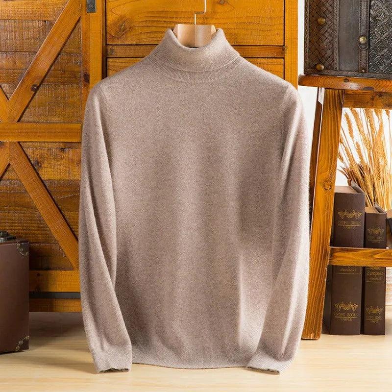 100% Pure Cashmere Wool Turtleneck Sweaters For Men Pullover 2023 Autumn Winter Soft lightweight Warm Knitted Sweater Pull Homme