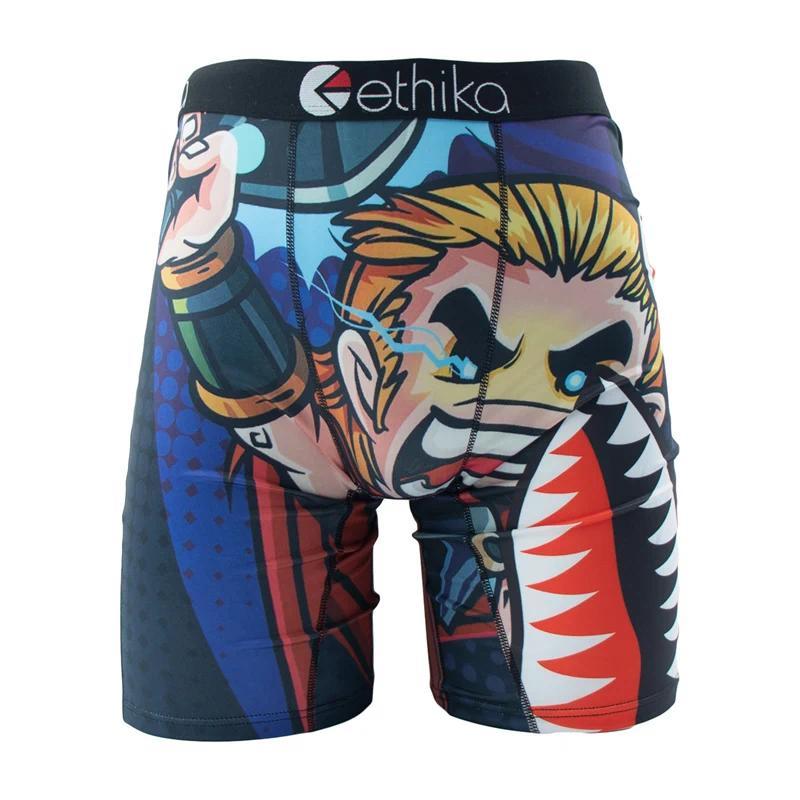 ethika Fashion Print Men Underwear Boxers Briefs Cueca Panties Lingerie Man Underpants Fabric Menswear