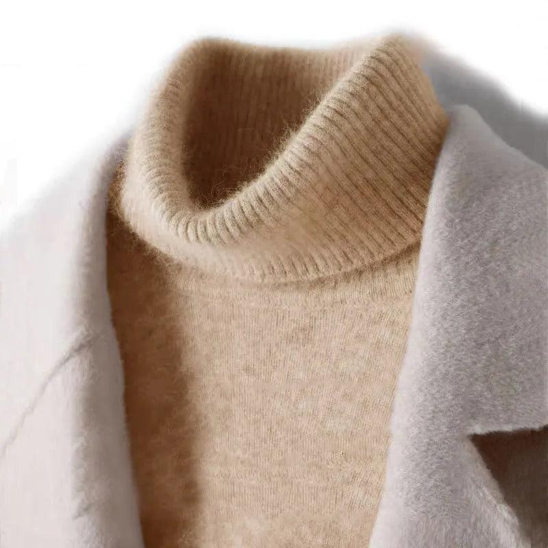 100% Pure Cashmere Wool Turtleneck Sweaters For Men Pullover 2023 Autumn Winter Soft lightweight Warm Knitted Sweater Pull Homme