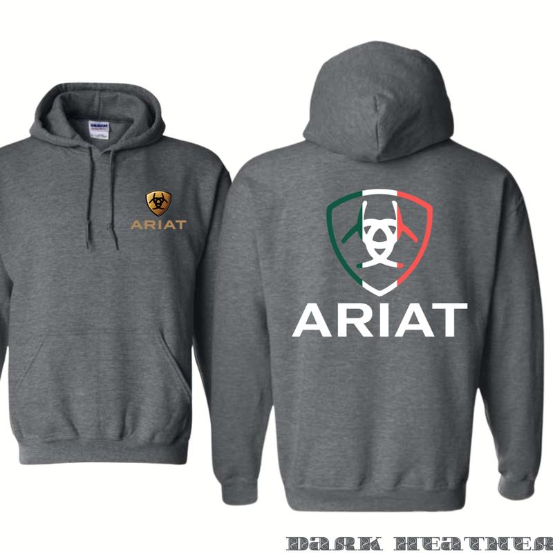 Ariat Hoodie - Unique badge design with a modern twist, perfect for sports and outdoor activities, comfortable unisex hoodie providing style and versatility. Menswear Sweaters Pullover