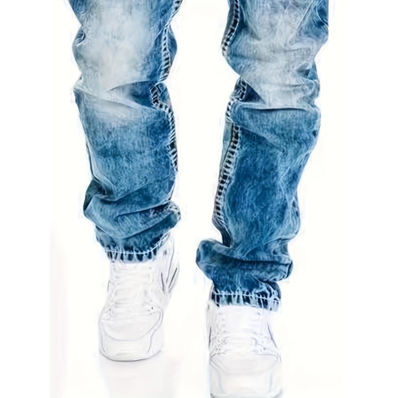 Men's Casual Skinny Jeans, Chic Street Style Stretch Jeans