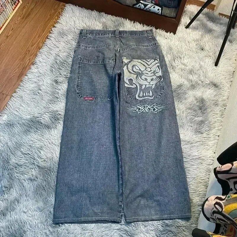 Loose Jeans Men's Vintage Embroidered Hip-Hop Street Harajuku Men's Wide Leg Pants