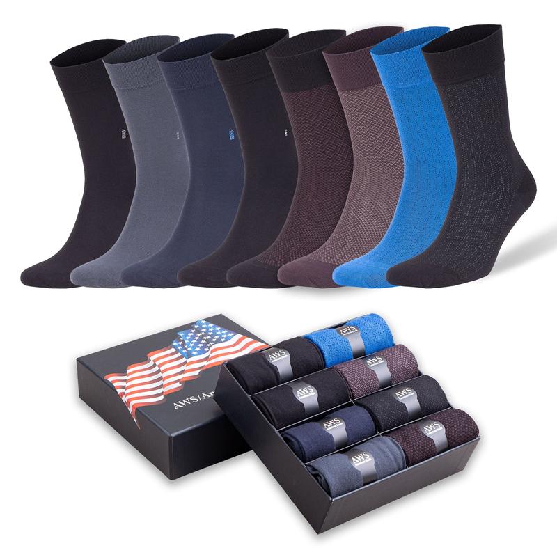 8 Pairs - Business Casual Mens Dress Socks Socks with Gift Box warm sock