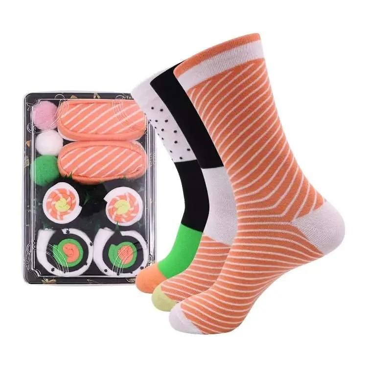 Sushi Socks, 3 Pairs Fun Socks, Unique Novelty Funny Socks for Men and Women, Sushi Lovers, Birthday, Thanksgiving Christmas Gift Idea Menswear