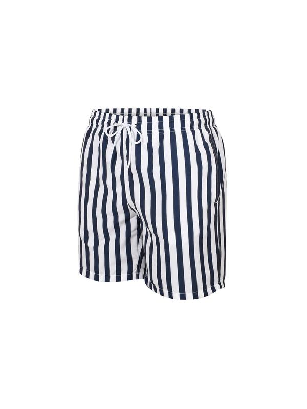 Men's Striped Print Drawstring Waist Shorts, Casual Pocket Straight Leg Shorts, Men's Summer Bottoms for Beach Vacation