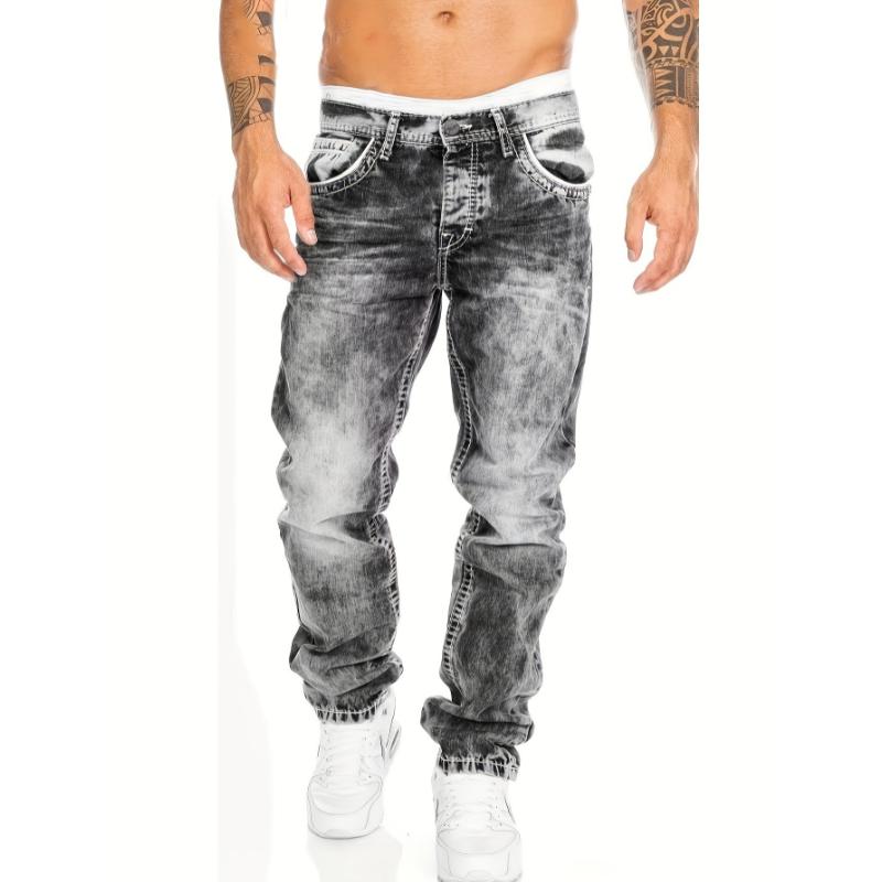 Men's Casual Skinny Jeans, Chic Street Style Stretch Jeans