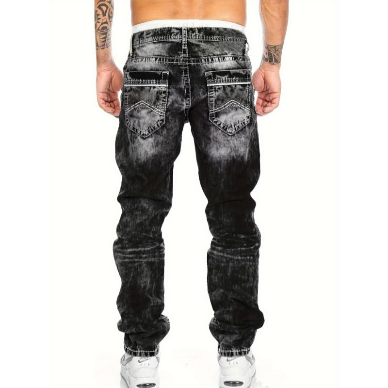 Men's Casual Skinny Jeans, Chic Street Style Stretch Jeans