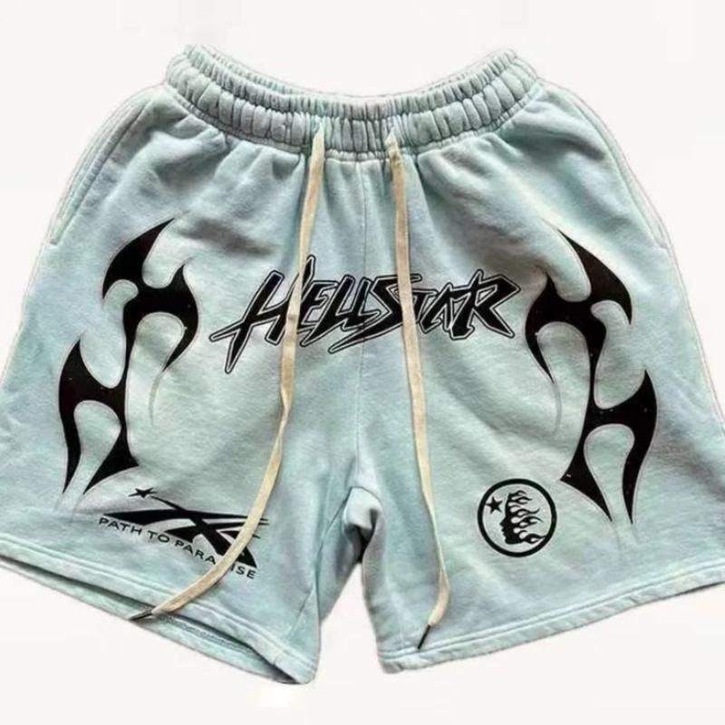 Hellstar Retro Vintage Washed Shorts for Men and Women - Casual Style - Available in Sizes S-XL - Distressed, Plain