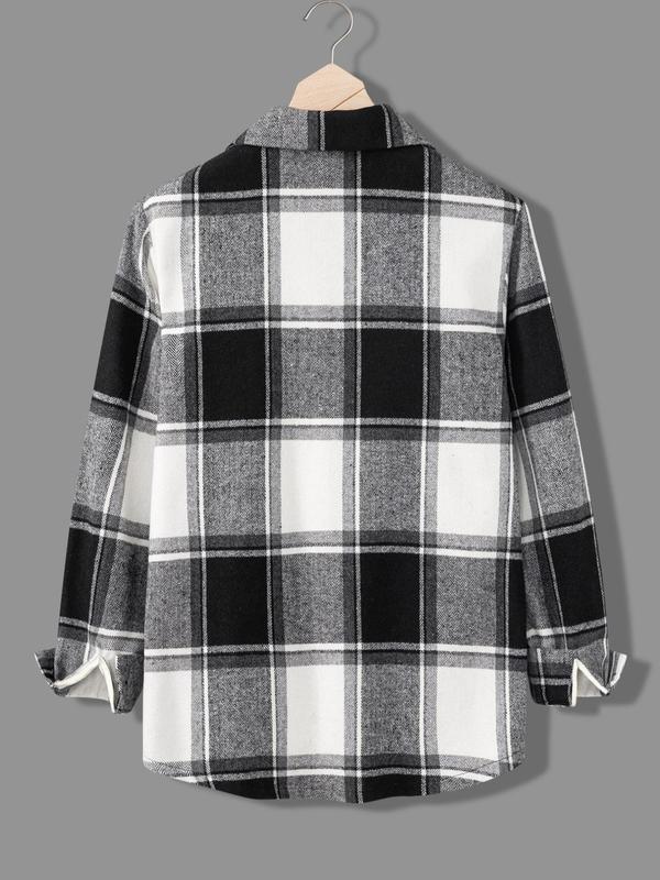 Men's Plaid Print Button Front Shirt, Regular Fit Casual Long Sleeve Collared Top for Fall & Winter, Men's Clothes for Daily Wear, Going Out Outfits, Shirts for Men