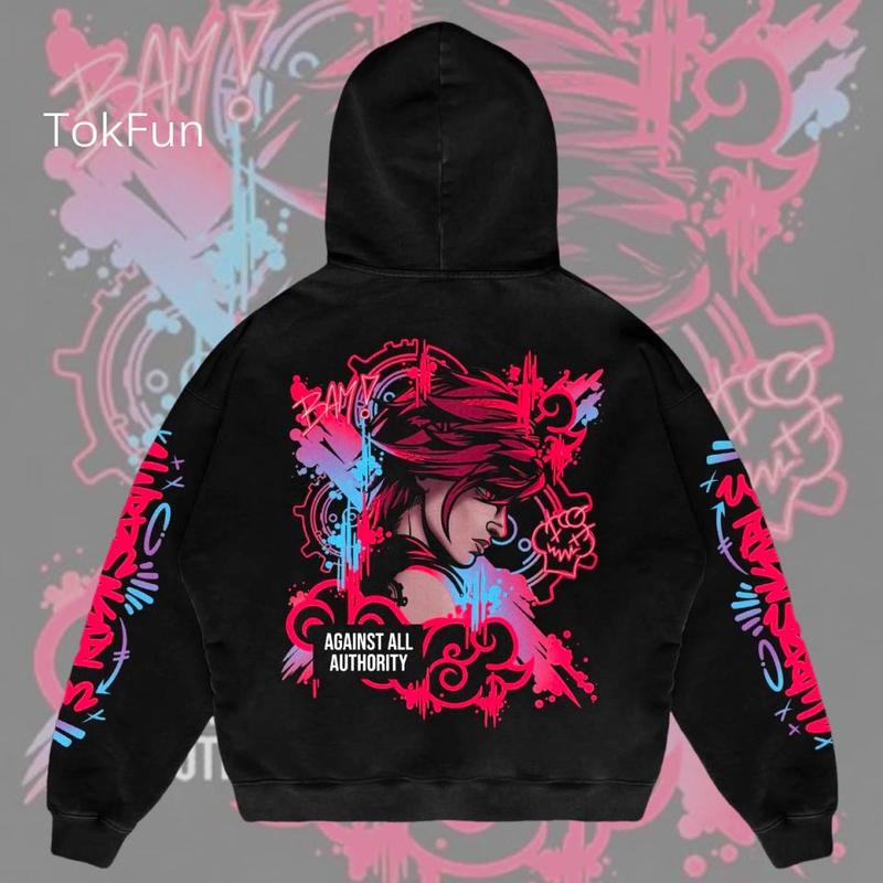 Arcane II Hoodie League of Legends Hoodie Long Sleeved Warm Pullover Top Harajuku Pullover TopsRegular Fit, Gaming Streetwear Sweatshirt, Gift for Arcane Lover, Jinx Hoodie, Vi Hoodie, Caitlyn Hoodie, Ekko Hoodie, Pitfighter Hoodie, Warwick Hoodie