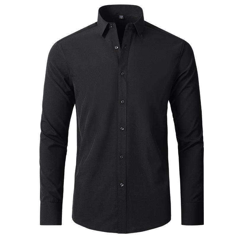 Men's stretch shirt non-iron anti-wrinkle simple business thin shirt men's business short-sleeved shirt Menswear Top Underwear Human