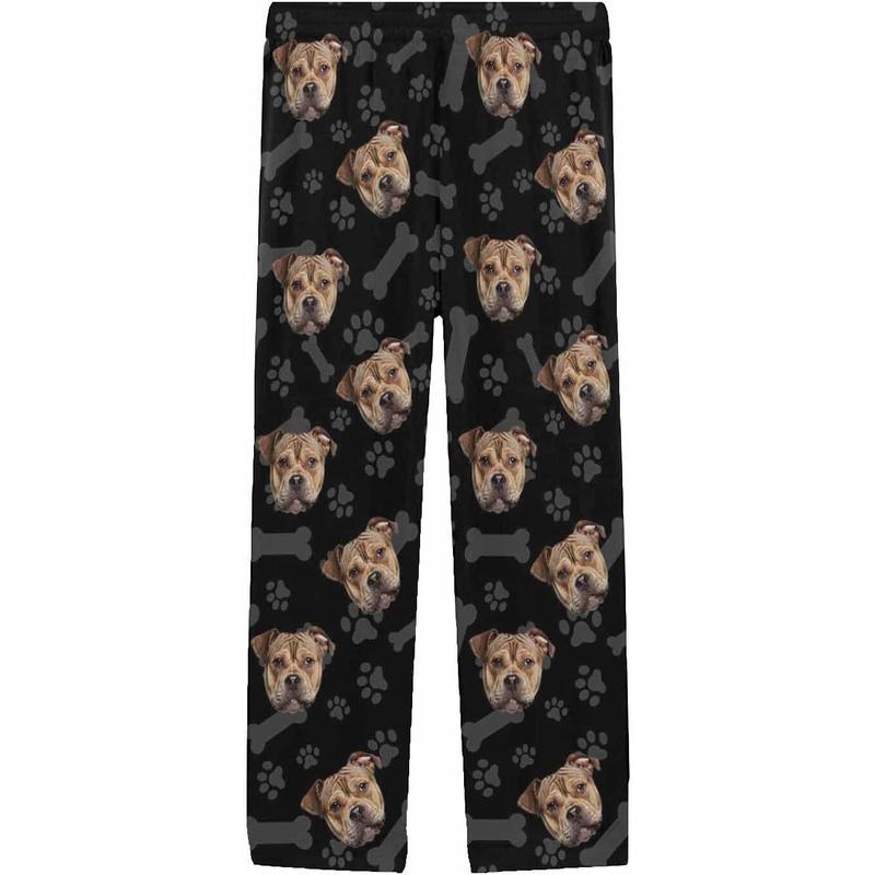 MyPupSocks Custom Pet Face Pajamas Pants Photo Pajama Bottoms for Men S-XXL