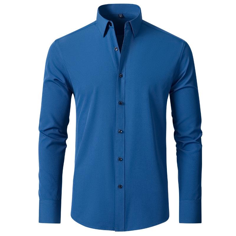 Men's stretch shirt non-iron anti-wrinkle simple business thin shirt men's business short-sleeved shirt Menswear Top Underwear Human