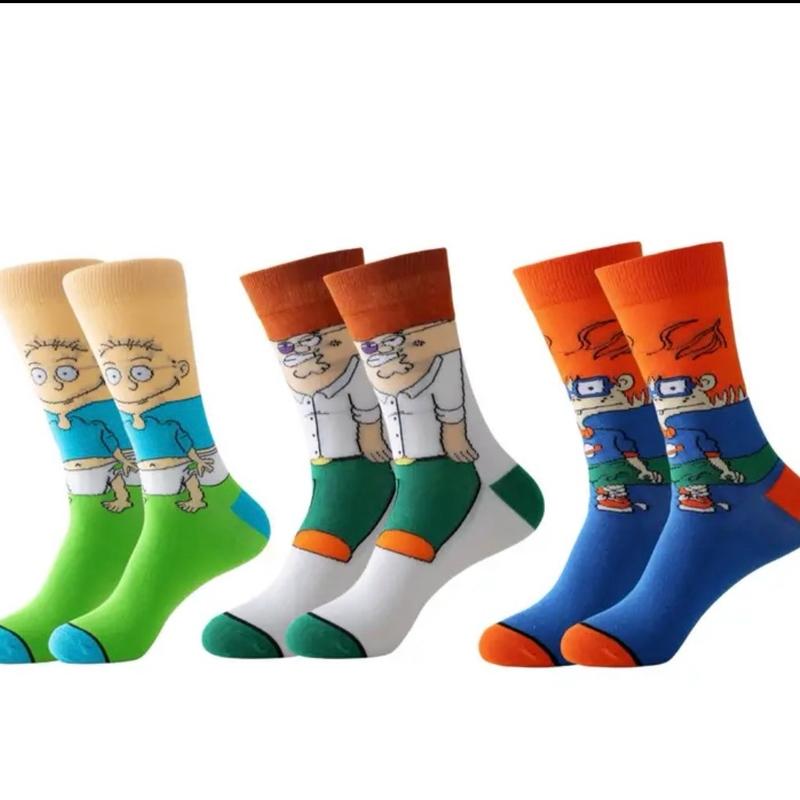 90’s Variety Novelty Cartoon Cotton Crew Socks Stylish Soft athletic sock comfortable sport high sock