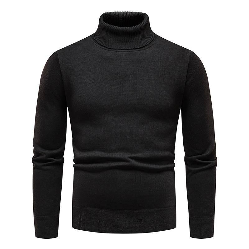 Autumn and Winter New Men's Sweater Turtleneck Sweater Solid Color plus Size Slim Fit Sweater Men's Sweater Bottoming Shirt