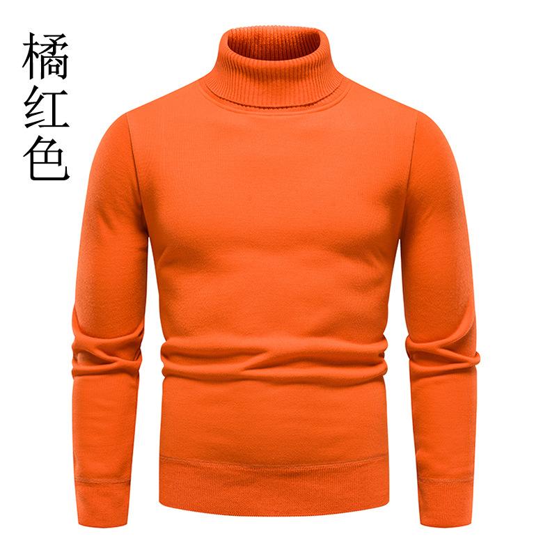 Autumn and Winter New Men's Sweater Turtleneck Sweater Solid Color plus Size Slim Fit Sweater Men's Sweater Bottoming Shirt