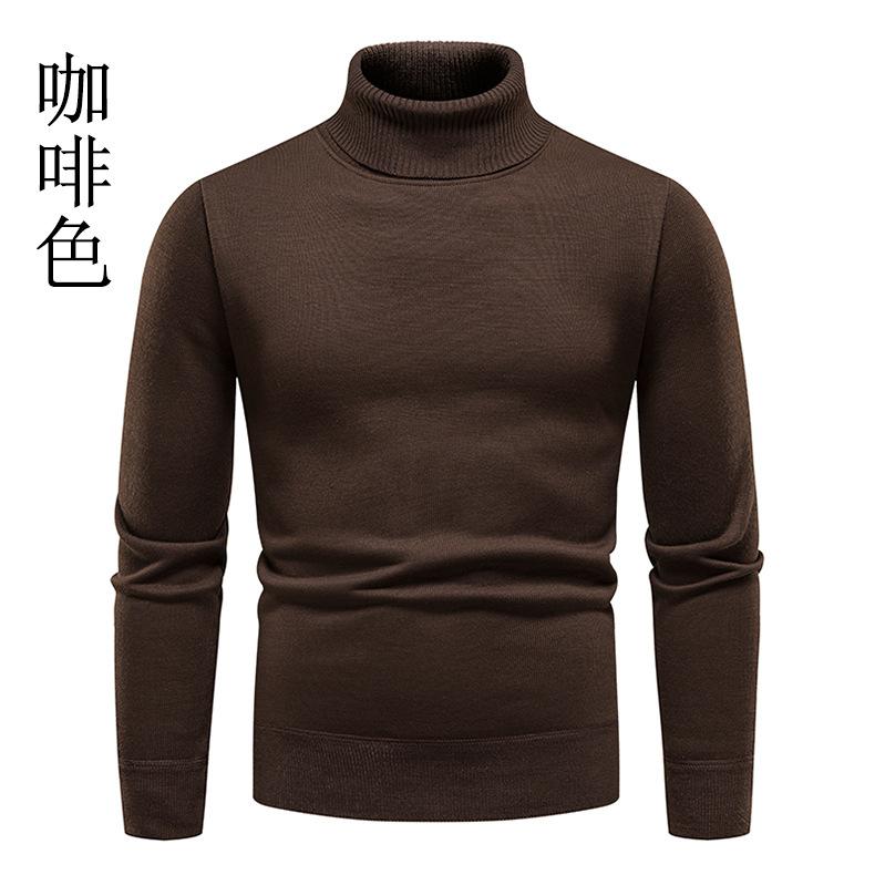 Autumn and Winter New Men's Sweater Turtleneck Sweater Solid Color plus Size Slim Fit Sweater Men's Sweater Bottoming Shirt