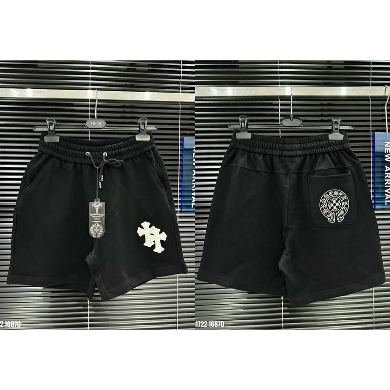 Chrome Hearts Men’s Shorts with Leather Cross Embroidery | Premium Fleece Unisex CH Shorts - Trendy Style, Ultimate Comfort, Oversized Fit, jersey, football, sports, stadium, fashion, luxury, gym ,