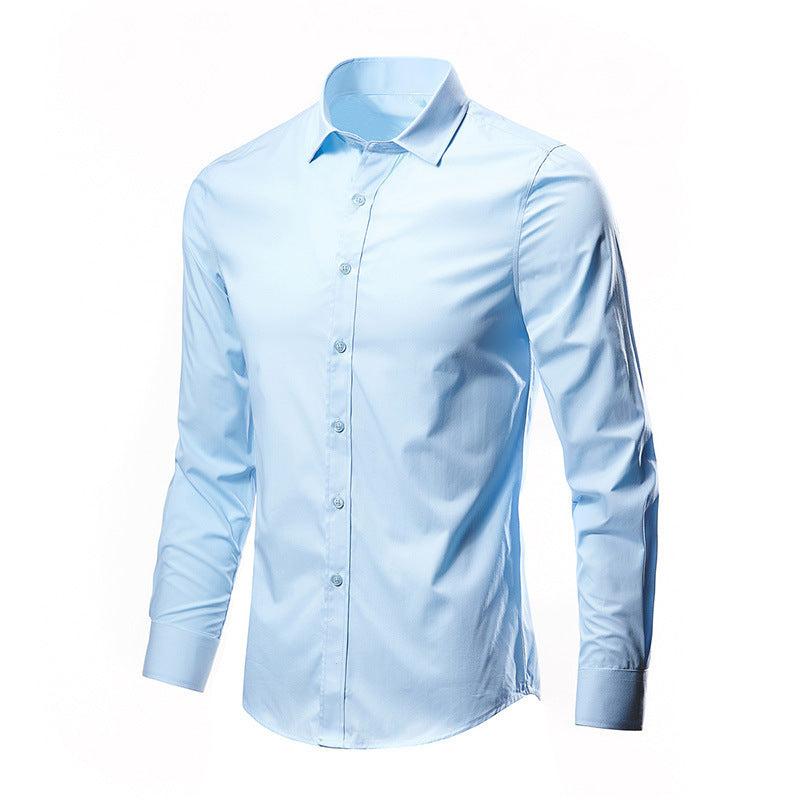 White Shirt Men's Long Sleeve Non-ironing Business Formal Wear Slim Korean Style Business Working Casual Suit Shirt