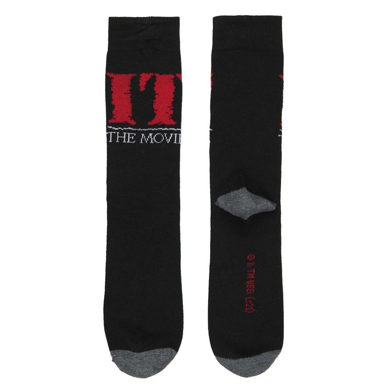 Stephen King's IT The Movie Pennywise The Clown We All Float Down Here 2 Pack Athletic Crew Socks