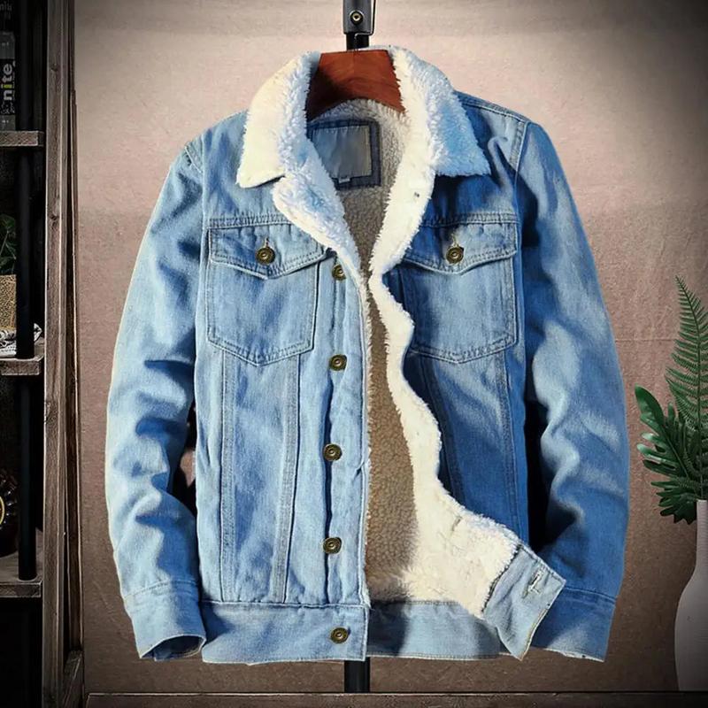 Winter Mens Denim Jackets Fashion Men Fleece Thick Warm Jeans Jacket Men Casual Slim Outwear Windbreaker Cowboy Coats