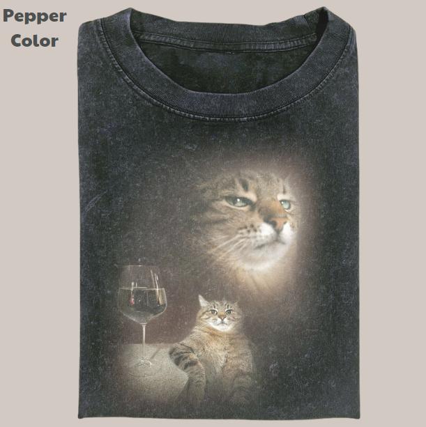 Retro Funny Vintage Tee, Cat Portrait T-Shirt, Unisex Meme Cringe Funny Dumb Shirt, Menswear Womenswear Streetwear