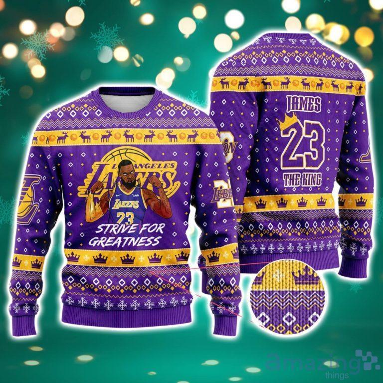 #23 LeBron James Ugly Christmas Sweater Retro Trendy Ugly Sweater, Sweater Lover Gift For Dad Gift For Mom Outfit For Family Holiday