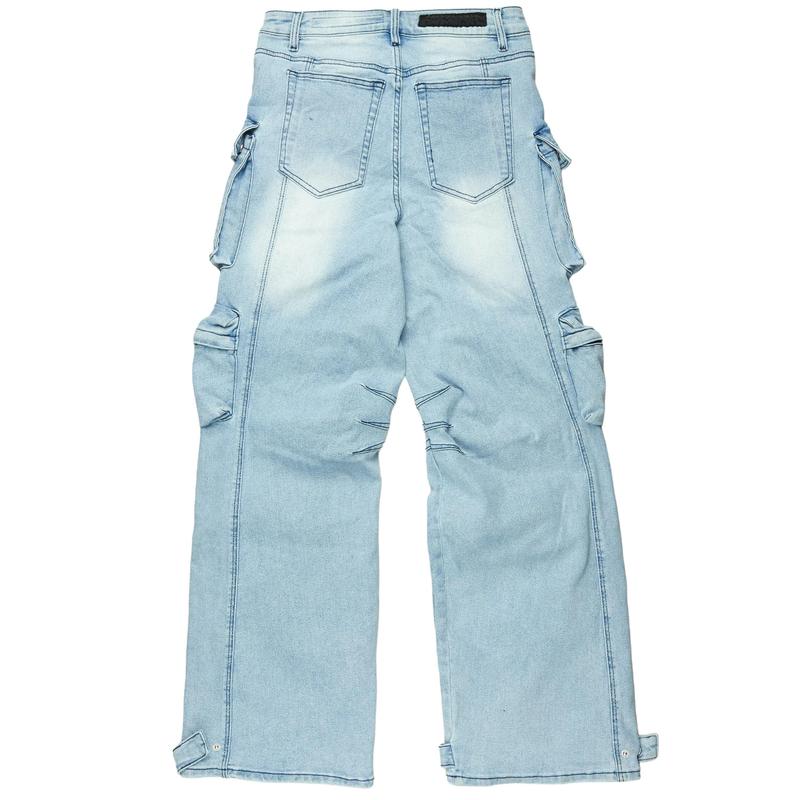 Mahesh Blue Baggy Cargo Jean