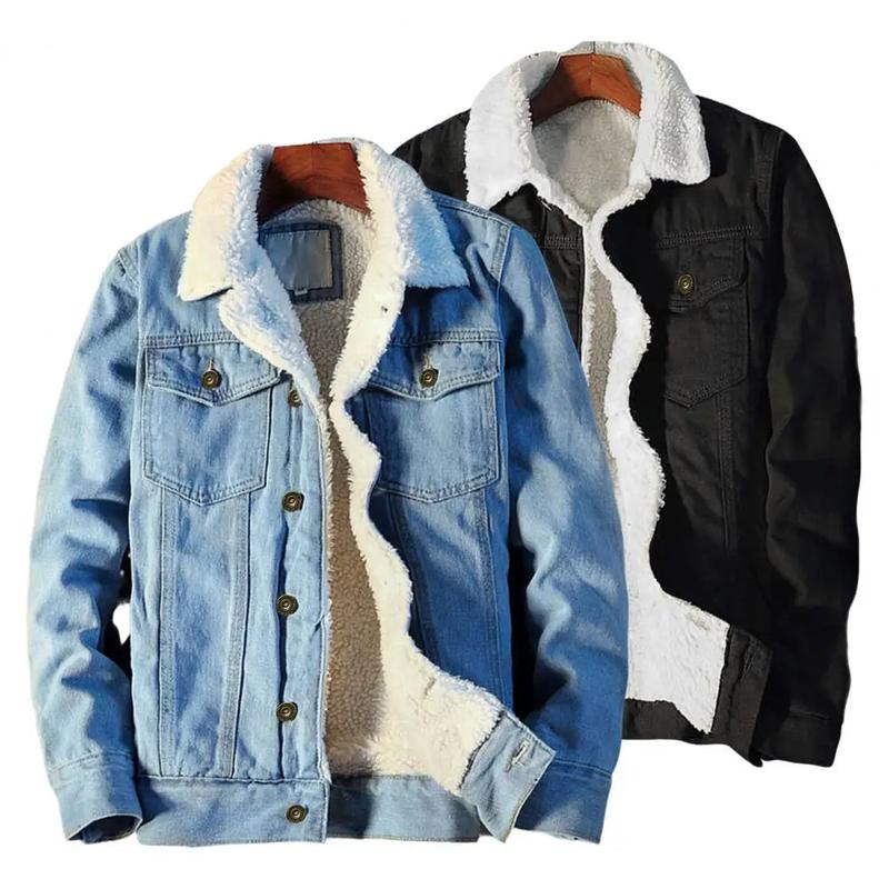 Winter Mens Denim Jackets Fashion Men Fleece Thick Warm Jeans Jacket Men Casual Slim Outwear Windbreaker Cowboy Coats