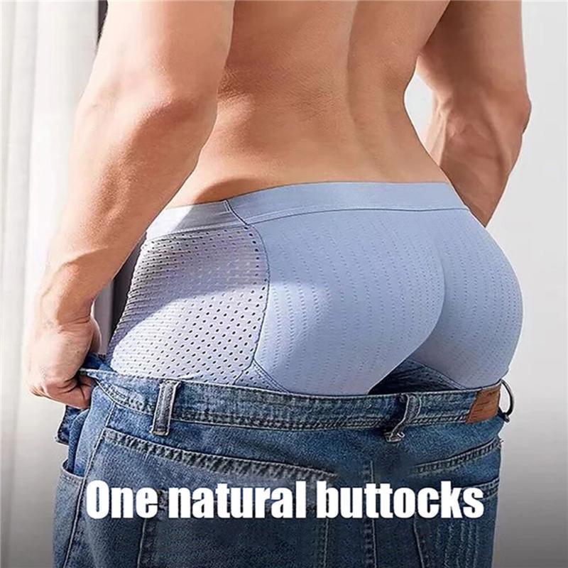 Mens Butt Padded Underwear Mens Mesh Shapewear Boxer Briefs with Butt Enhancing Pads