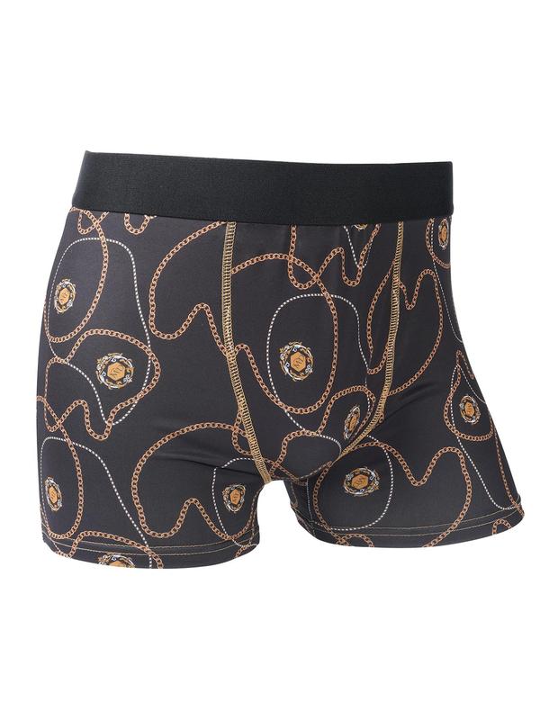 Men's All Over Print Boxer Brief, Casual Comfy Breathable Underwear for Daily Wear, Mens Underwear for All Seasons